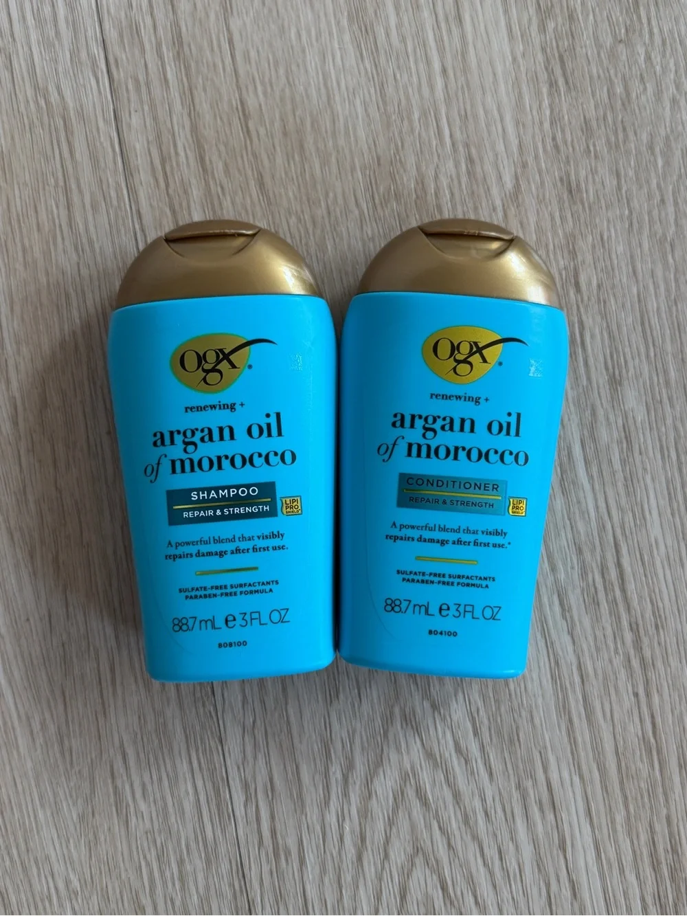 OGX Renewing + Argan Oil of Morocco Shampoo & Conditioner 3 oz. Each Travel SET